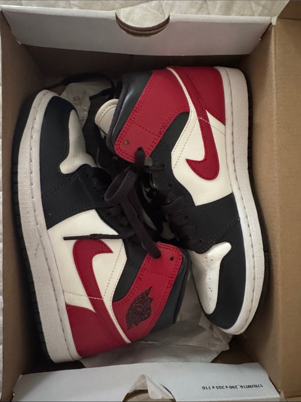 Nike Black White Red High-Top Sneakers
